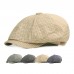 Men Cotton Plaid Pattern Casual Octagonal Hats Painter Hats Beret Flat Caps