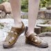 Men Outdoor Cow Split Leather Closed Toe Wearable Beach Casual Handmade Sandals