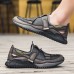 Men Breathable Artificial Leather Hook Loop Closed Toe Outdoor Daily Sandals