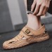 Men Breathable Microfiber Leather Closed Toe Casual Outdoor Sandals