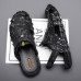 Men Outdoor Cowhide Leather Two Ways Closed Toe Soft Soled Casual Slipper Sandals